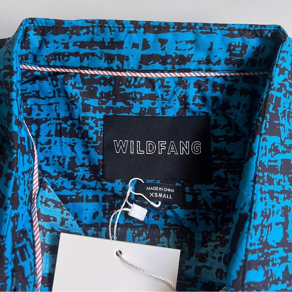 Wildfang The Essential Button Up Shirt Short Sleeves Weaves Blue XS - Picture 4 of 9